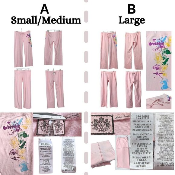 Vtg Y2K JUICY COUTURE Twin 3-pc Matching Pink Floral 2ofaKind Tracksuits Szs S-L - Picture 7 of 11
